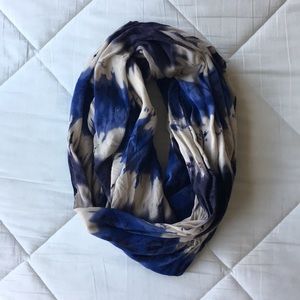 Blue, navy blue, and off white infinite scarf